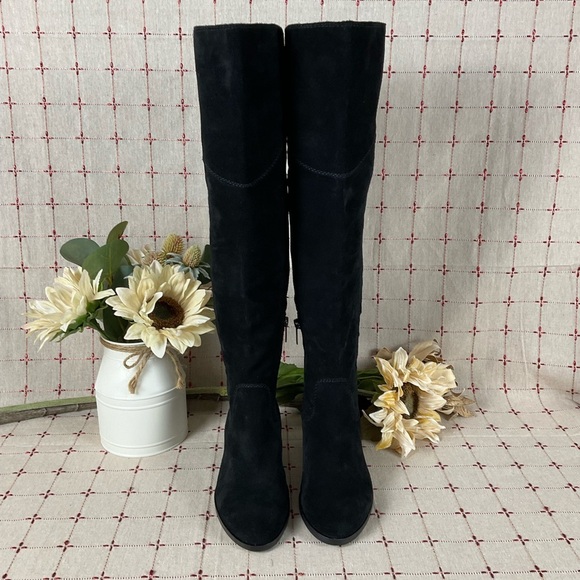 Vince Camuto Kreesell Over the Knee Black Suede Riding Boots Size 6 NWOB - Picture 3 of 10